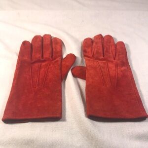 Vintage Elegant Red Suede Women’s Fashion Driving Winter Gloves RN22605